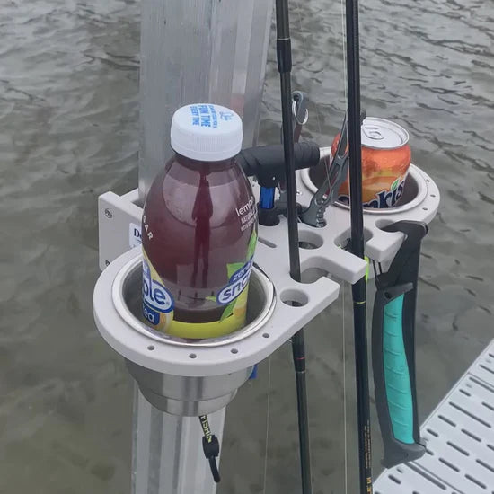 Dock Post – Double Rod and Cup Holder