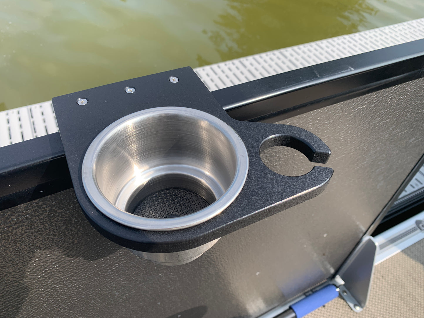 Black Cup Holder For 2" Pontoon Rail