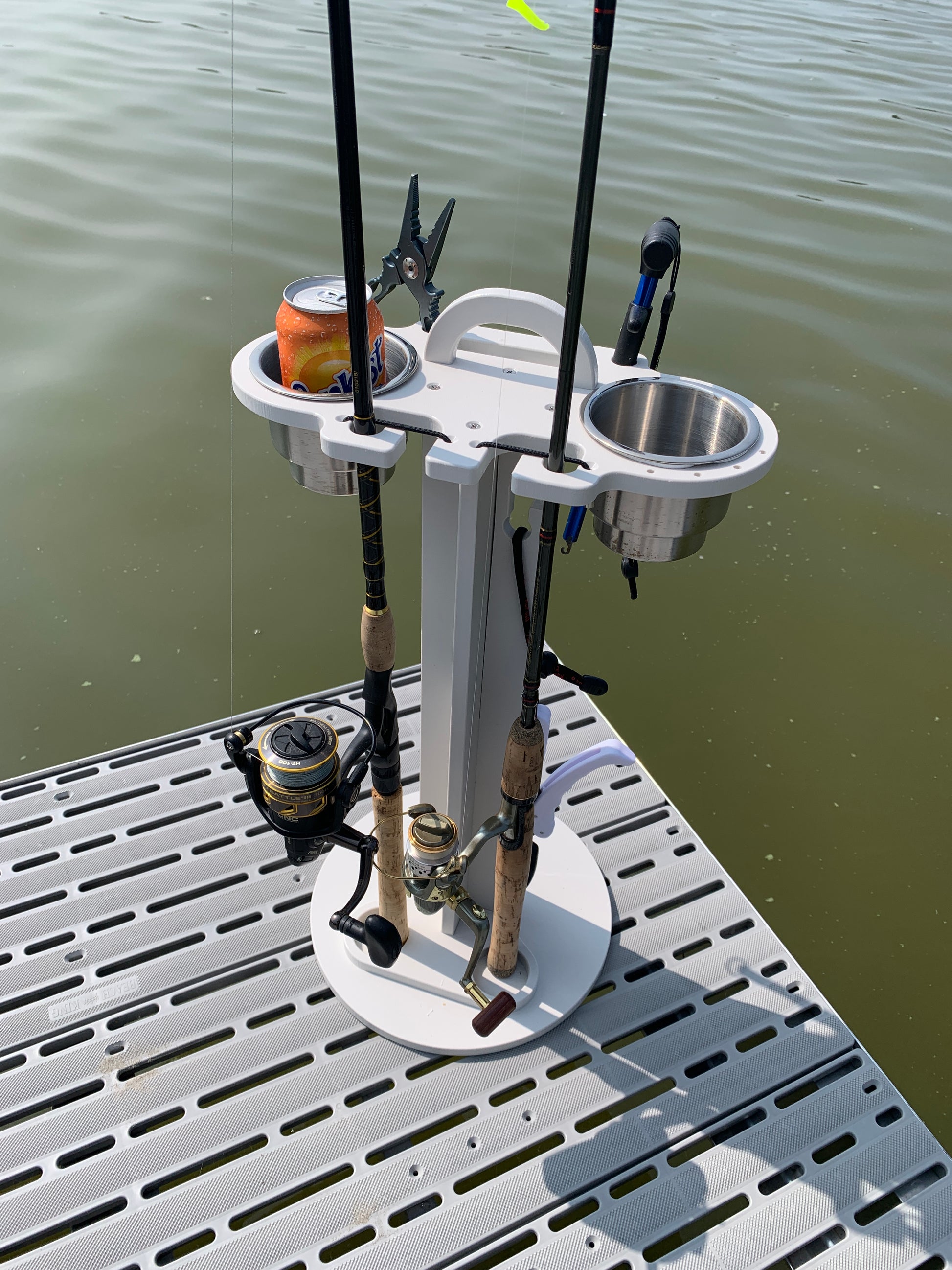 Custom Rod Holder fabrication by our customer - Pontoon fishing