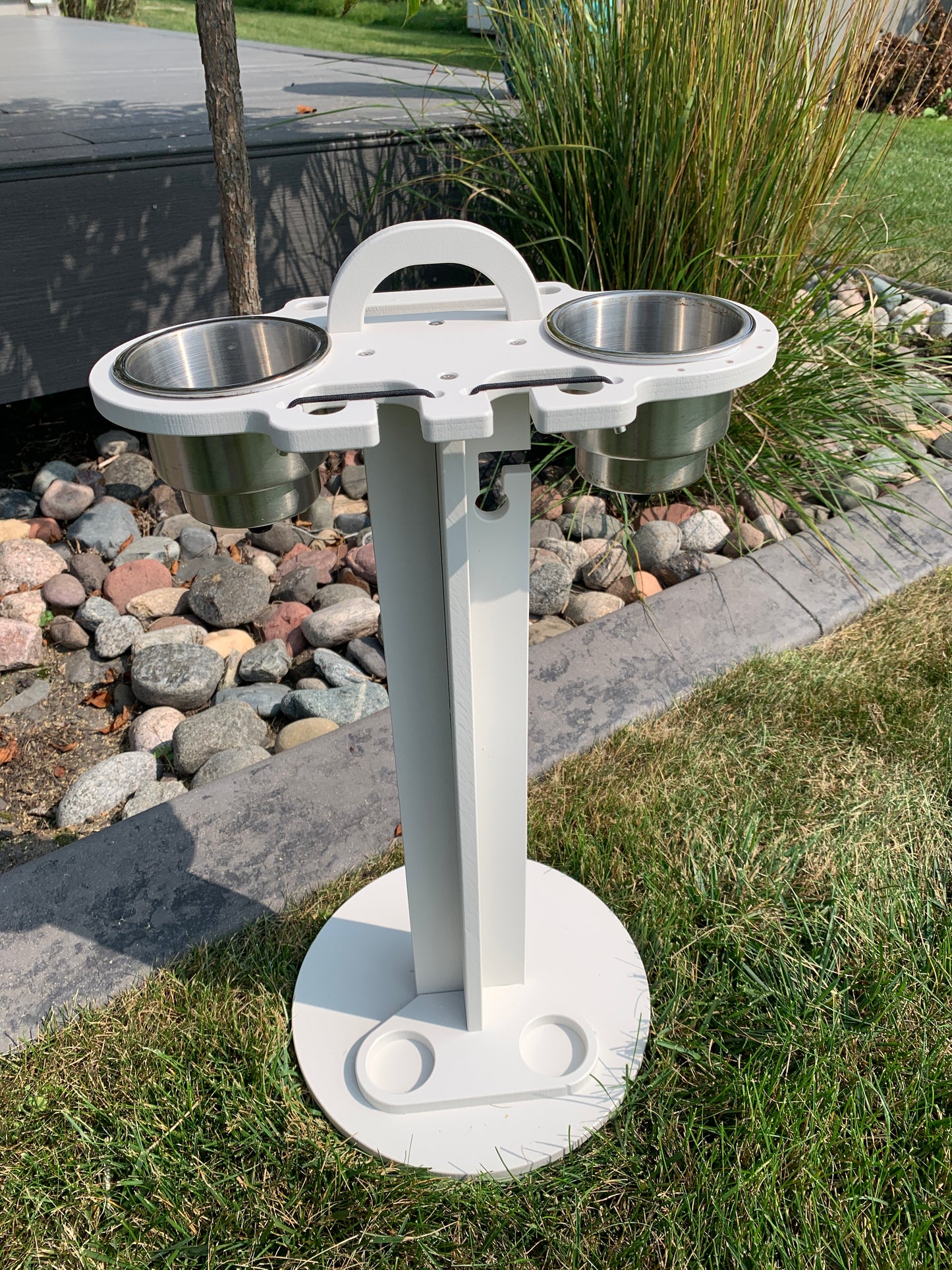 2 pc standing cup holder in a lawn