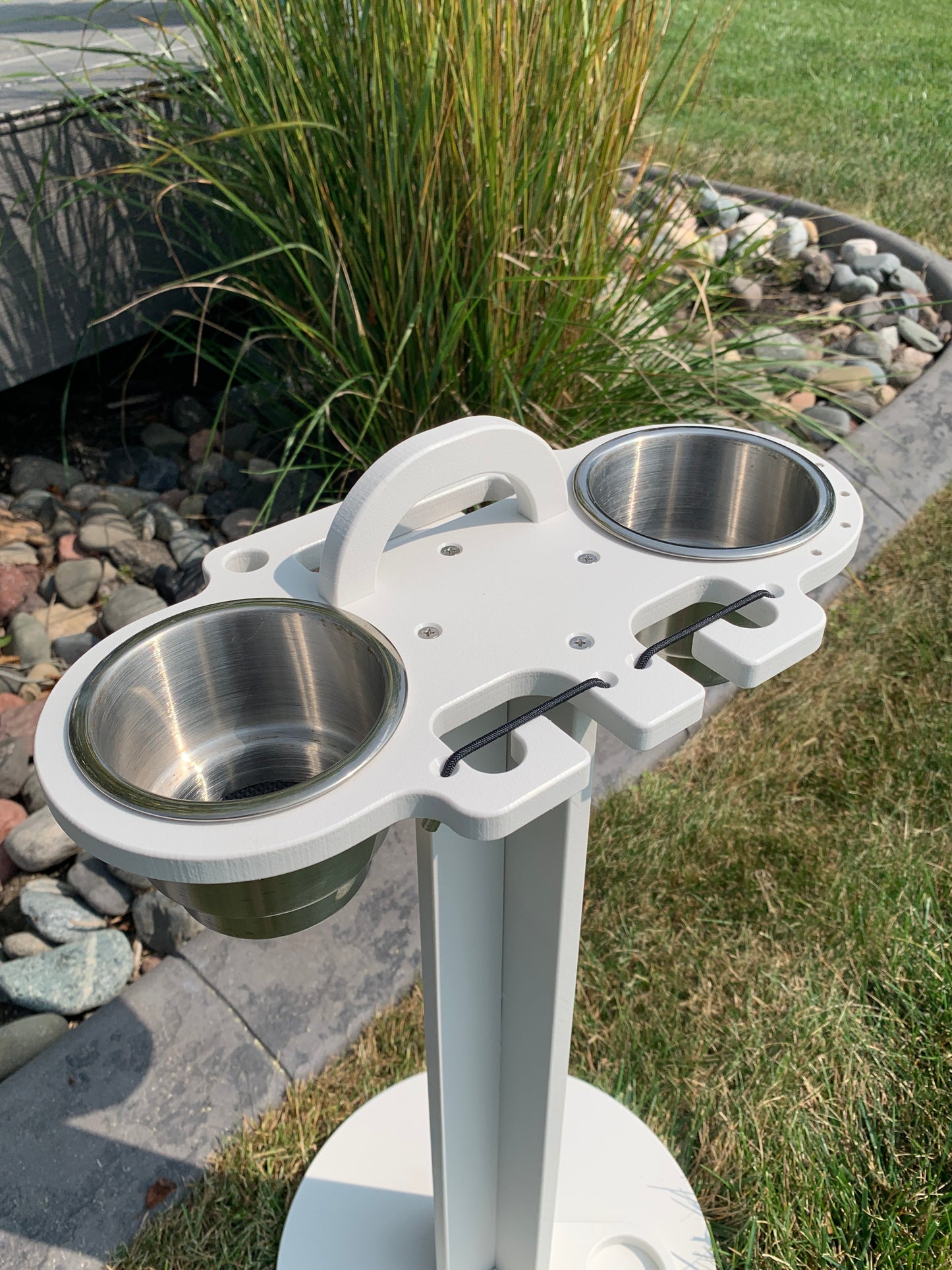 2 pc standing cup holder in a lawn