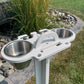 2 pc standing cup holder in a lawn