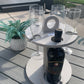 Wine Glass & Bottle Caddy for outdoor with a wine and 4 wine glasses