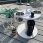 White Table Top Cup and Wine glass holder placed outdoors