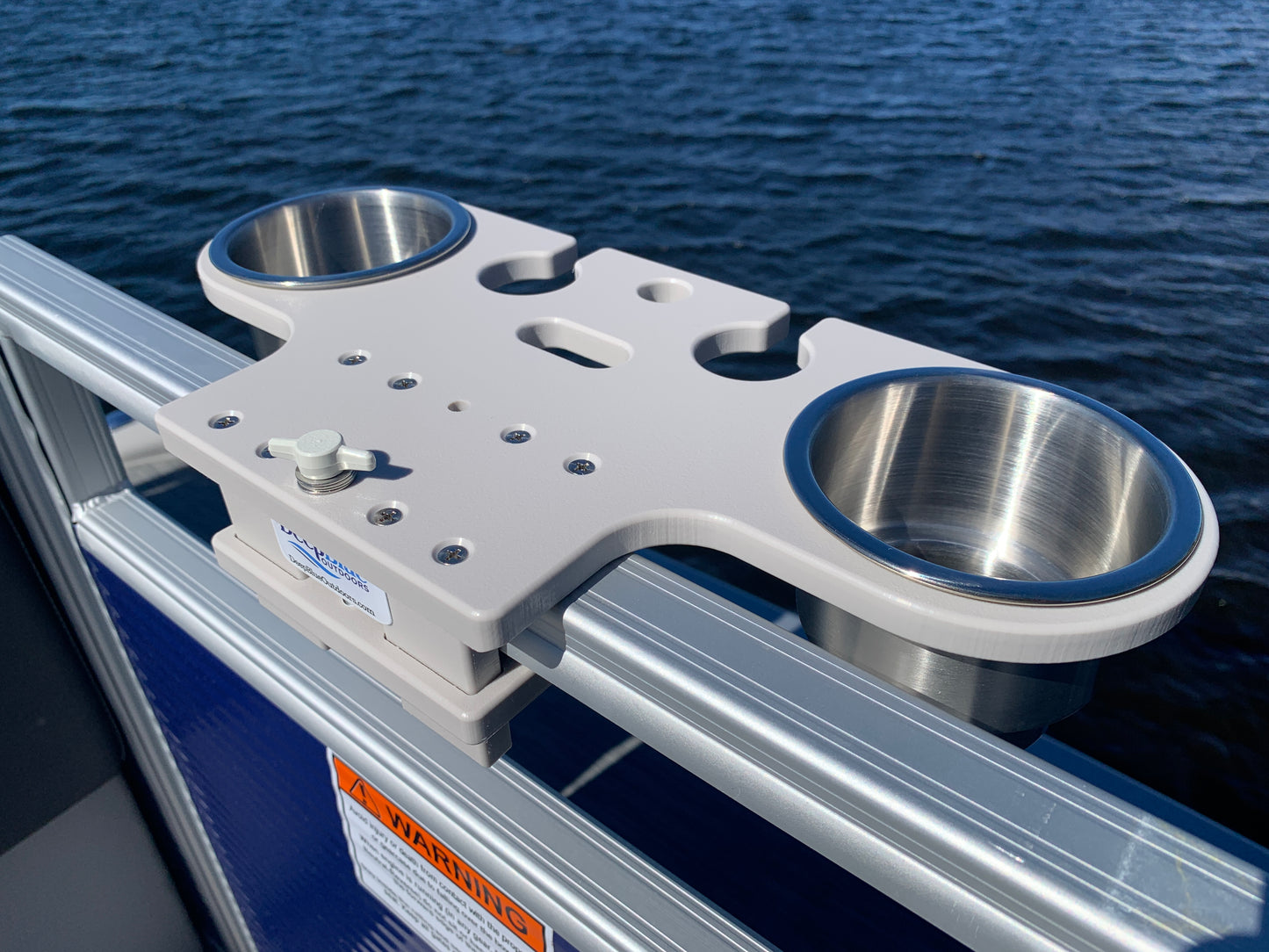 Pontoon Rail - Double Cup and Wine Glass Holder