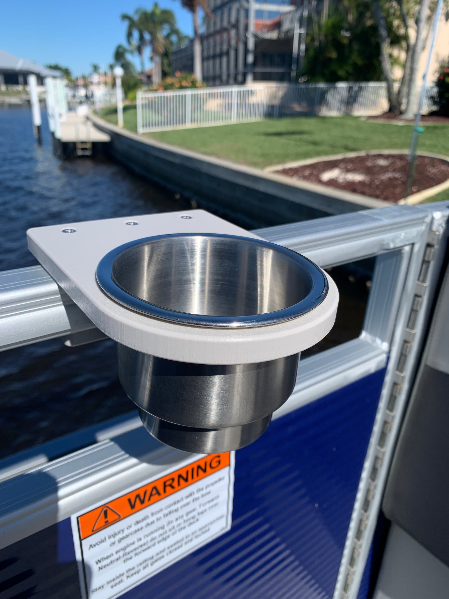 Pontoon Rail Cup Holder - (1-1/8") or (1-1/4") Square Rail