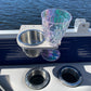 Pontoon Rail Cup and Wine Glass Holder - (1-1/8") or (1-1/4") Square Rail