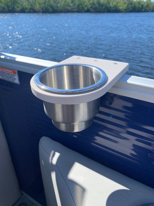 Pontoon Rail Cup Holder - (1-1/8") or (1-1/4") Square Rail