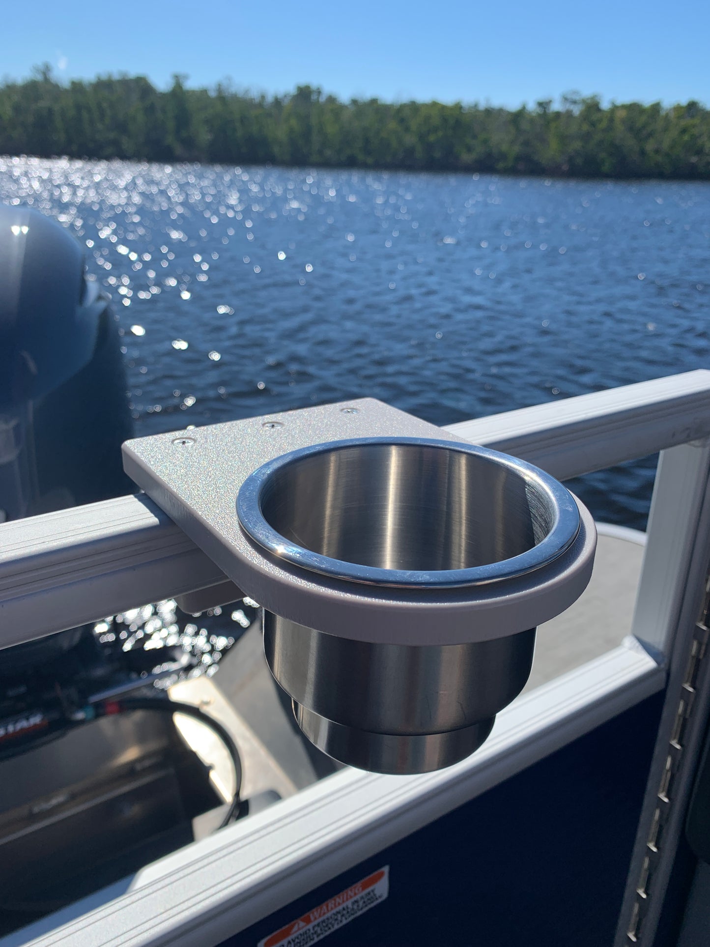 Pontoon Rail Cup Holder - (1-1/8") or (1-1/4") Square Rail