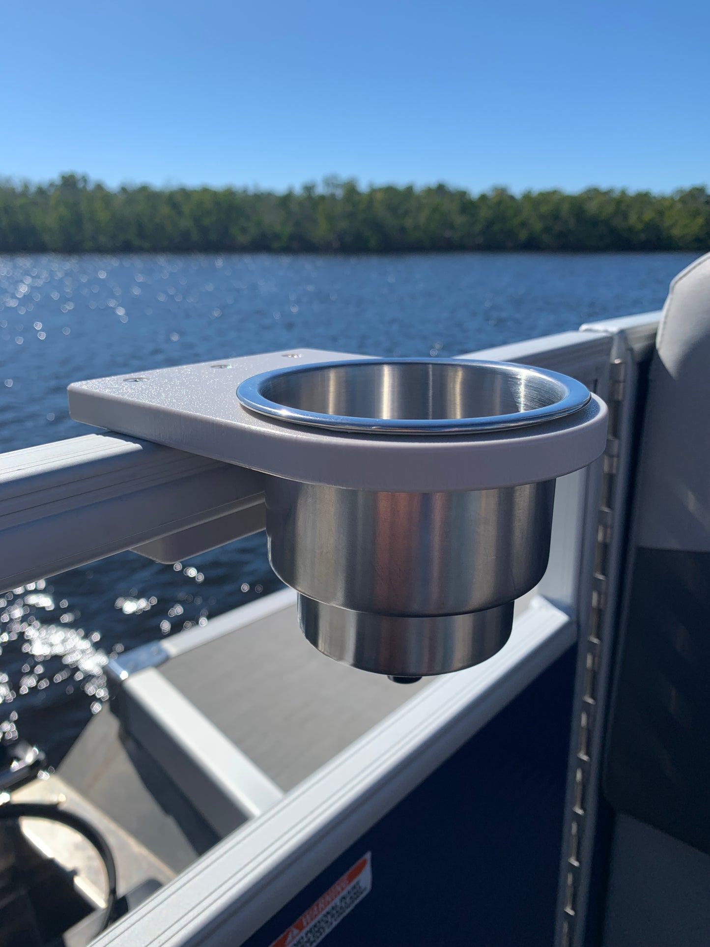 Pontoon Rail Cup Holder - (1-1/8") or (1-1/4") Square Rail