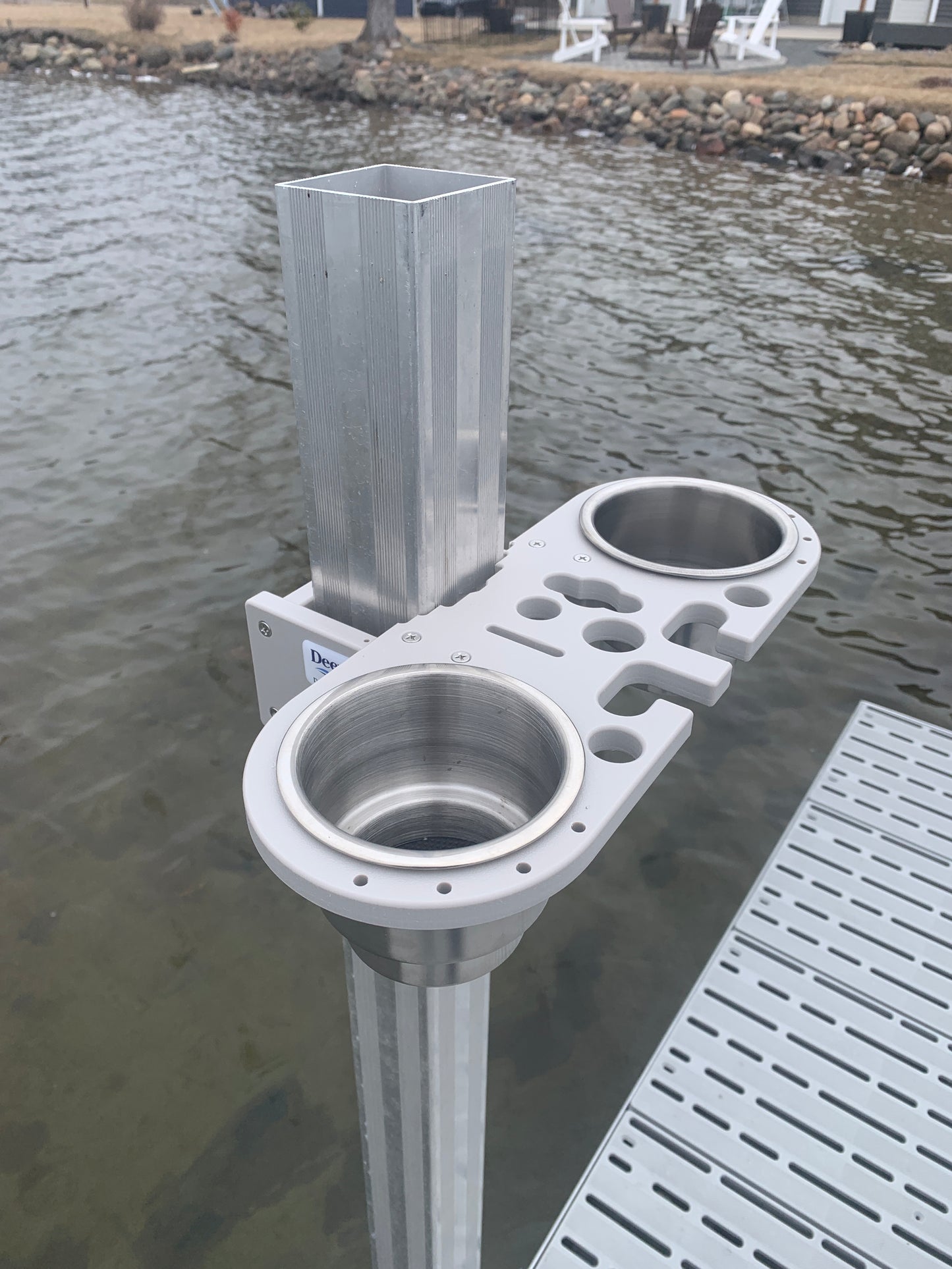 Dock Post – Double Rod and Cup Holder