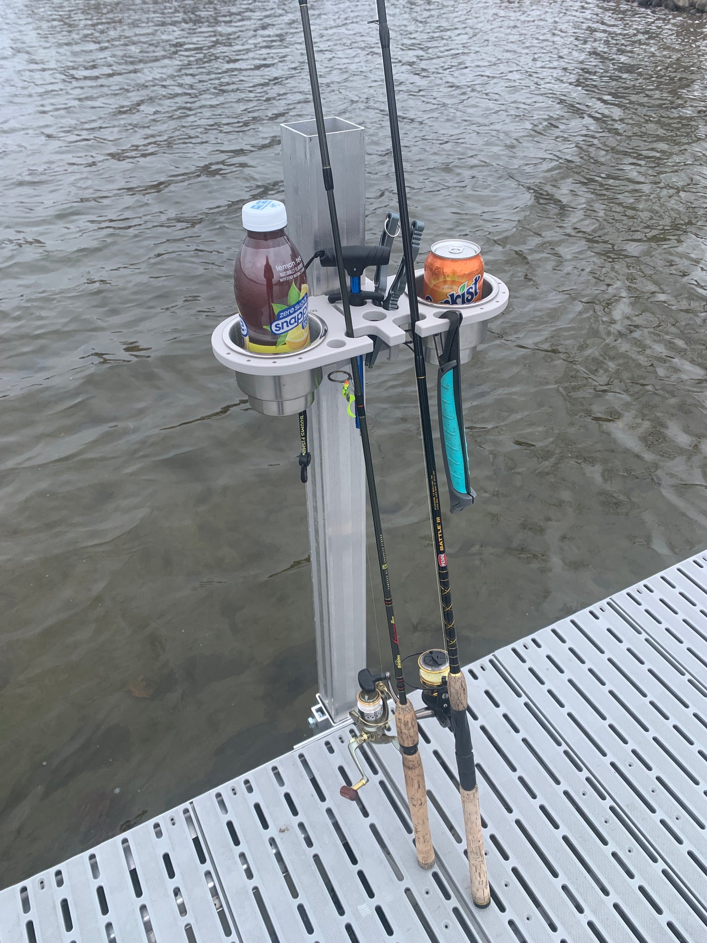 Dock Post – Double Rod and Cup Holder