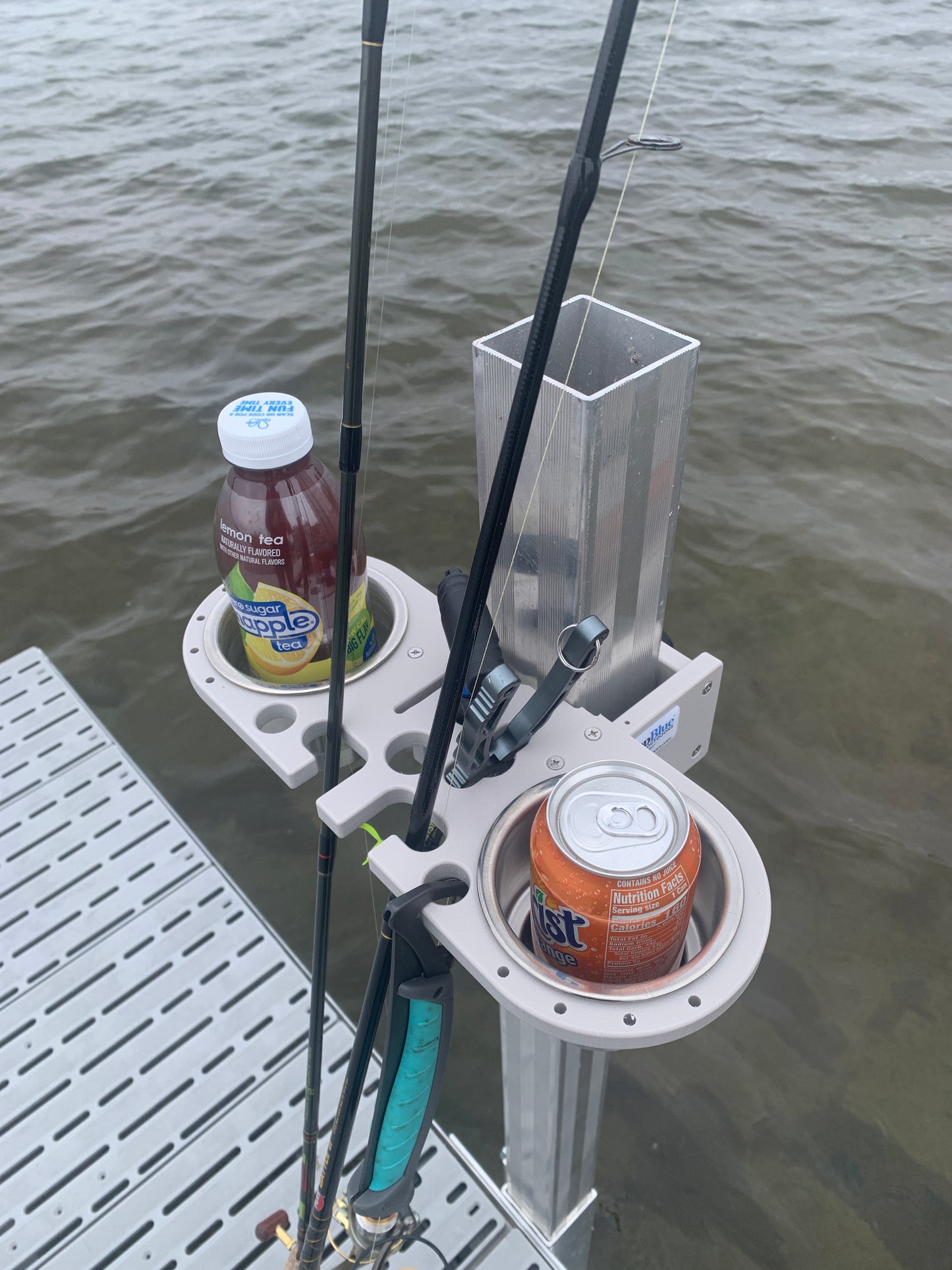 Dock Post – Double Rod and Cup Holder