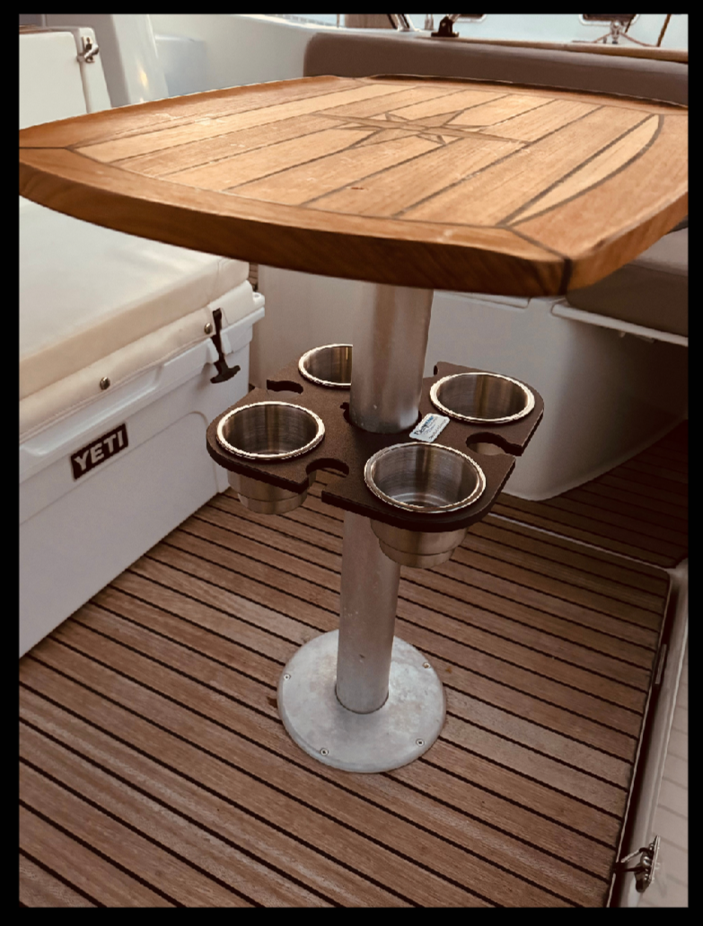 4 Place Cup Holder for Boat Table Posts