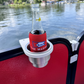 pontoon Boat Rail Cup Holder with beverage monuted on rail