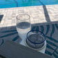 Beverage Holder For Patio Chair with wine glass